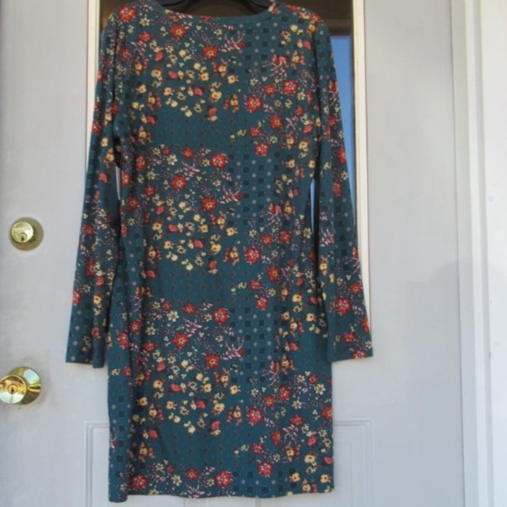 Mudd dress floral print sueded flare dress w stretch casual boho XL jrs - Picture 7 of 10